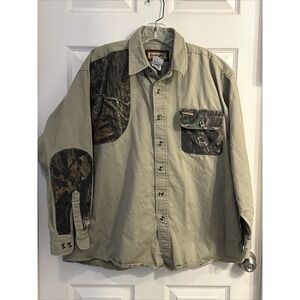 Remington Hunting Shirt Adult L Camo Canvas Button Up Shooting‎ Outdoors